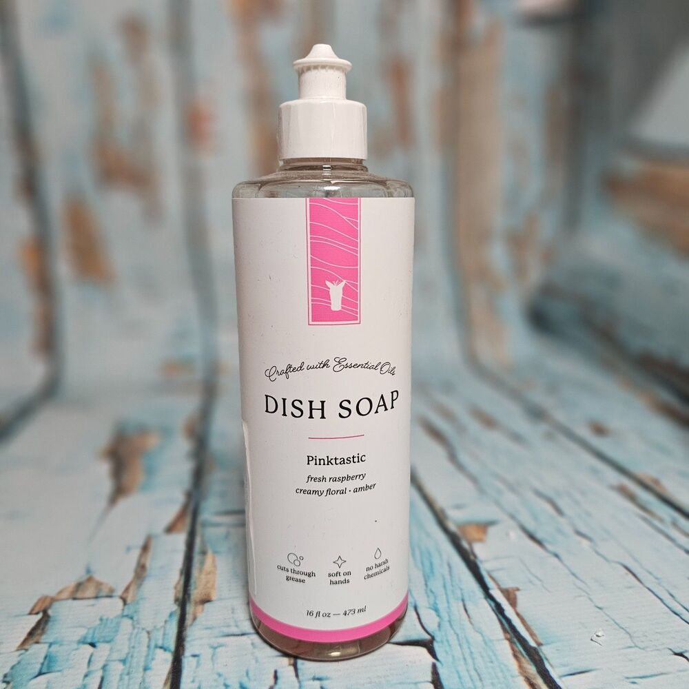 Pink Zebra Pinktastic Dish Soap 16oz Essential Oil Kitchen Soap Grease NEW